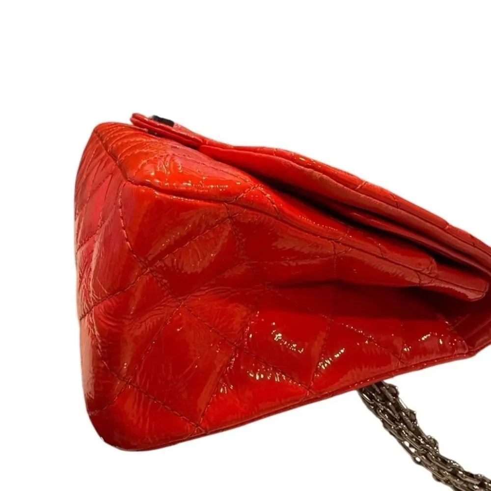 CHANEL Reissue 2.55 Medium Red Quilted Leather Dbl FlapBag w/COA